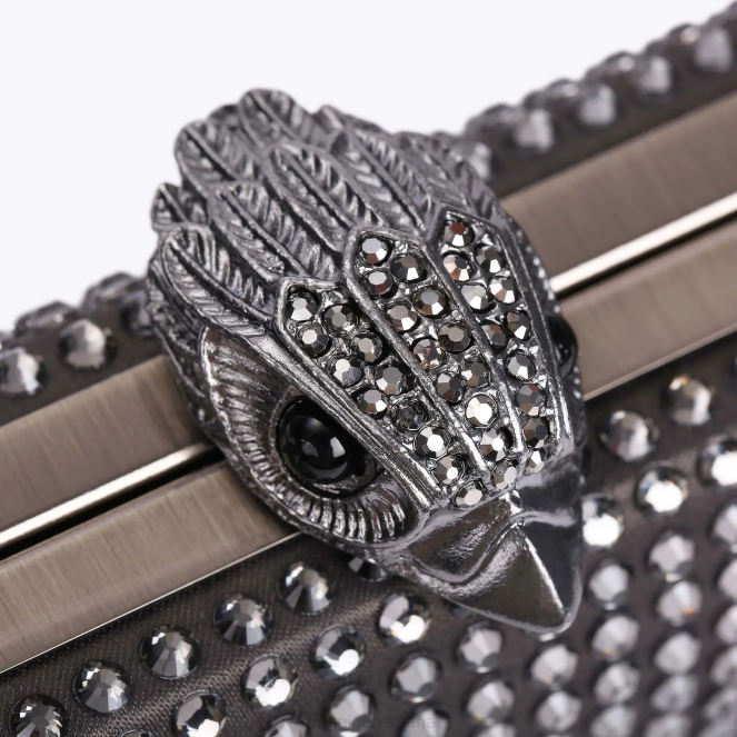 Kurt Geiger mujer bolso de mano Kensington con cristales de Londres 2LPR55 | bolsas gris